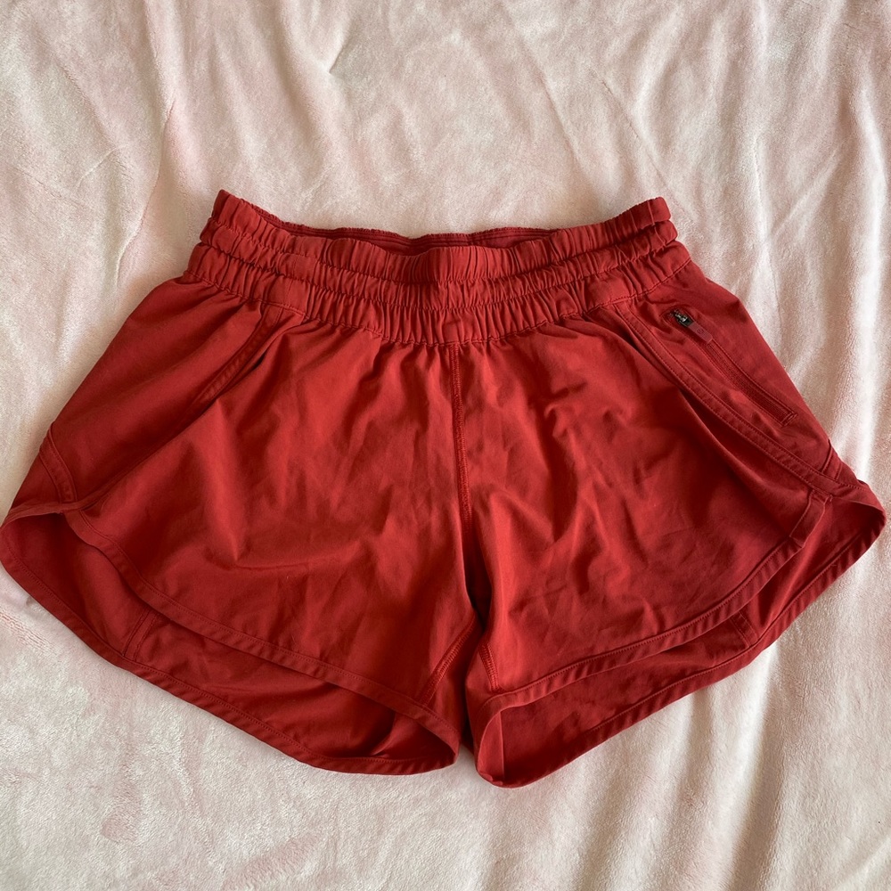 Red lululemon shorts